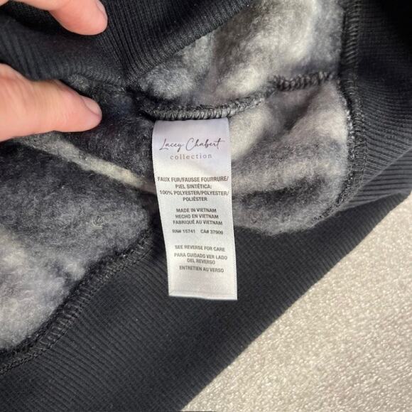 Lacey Chabert Comfy Chic Sherpa Jacket Size XL-Black Plaid -shacket -Zip-pockets - Picture 6 of 6
